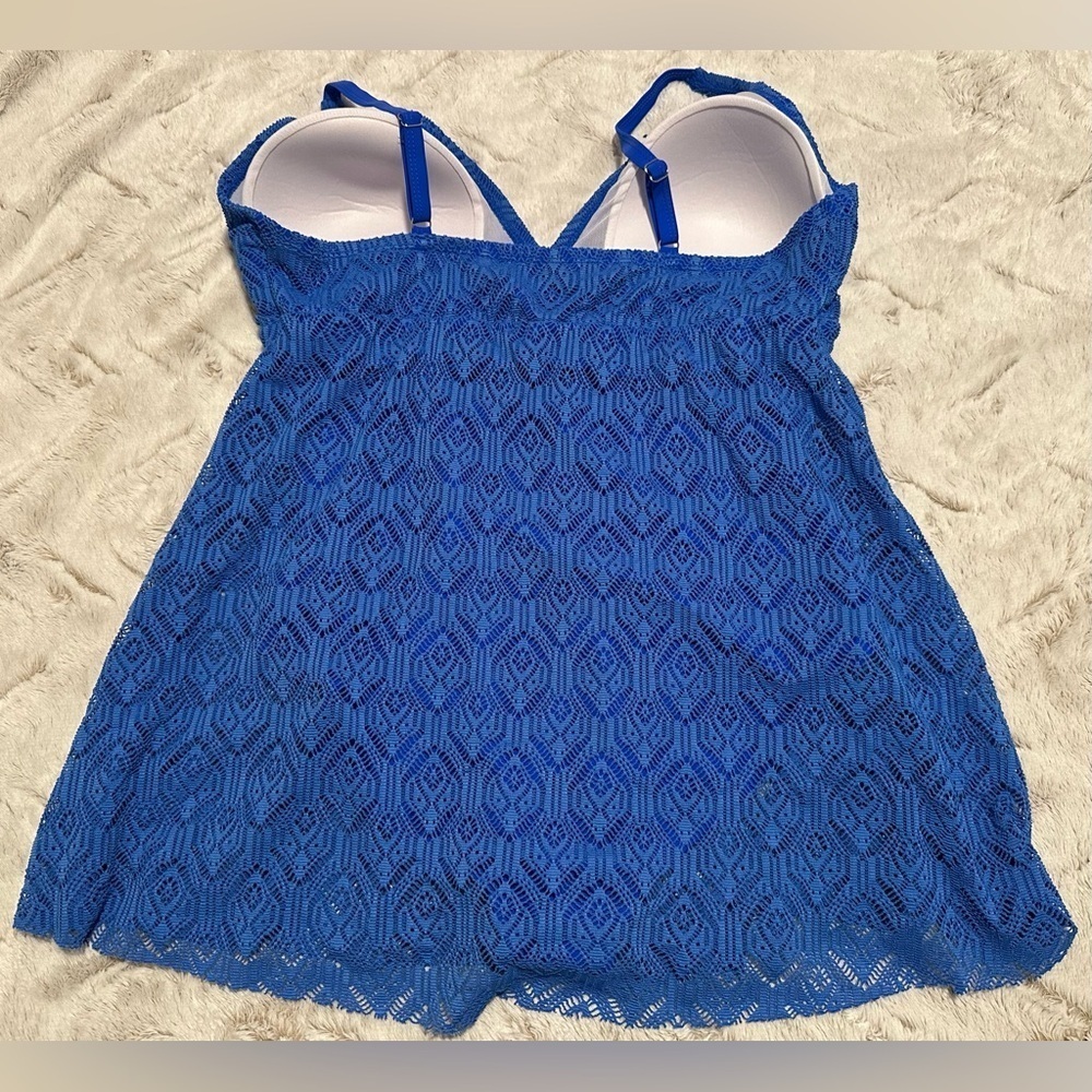 Meet Curve Blue Lace Women Swim One Piece - Picture 7 of 8
